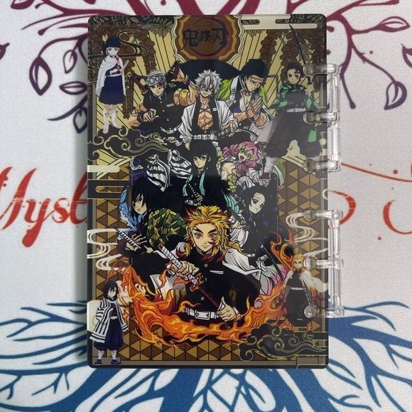 Anime-Themed A7 Shaker Notebook with Black and Gold Cover - Picture 2 of 4